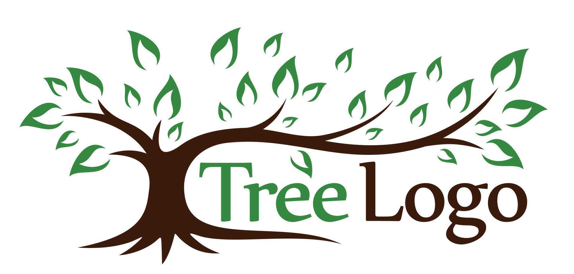 The stylized logo of a green tree. vector