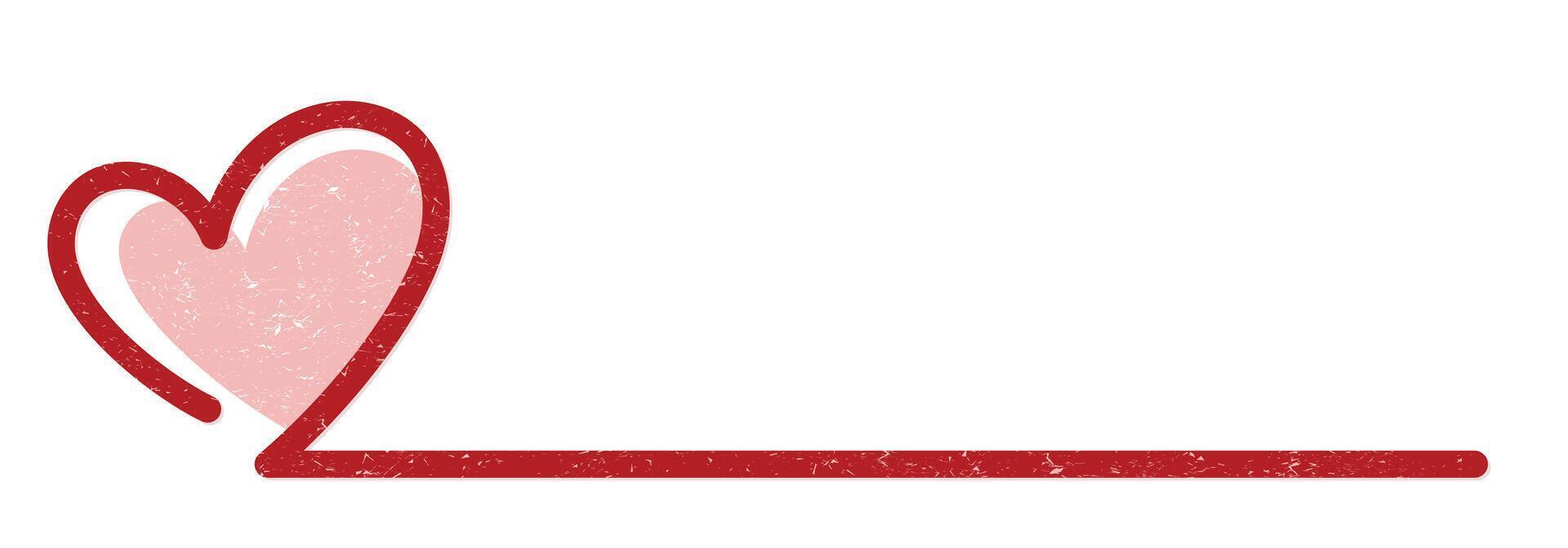 The one line heart symbol. vector