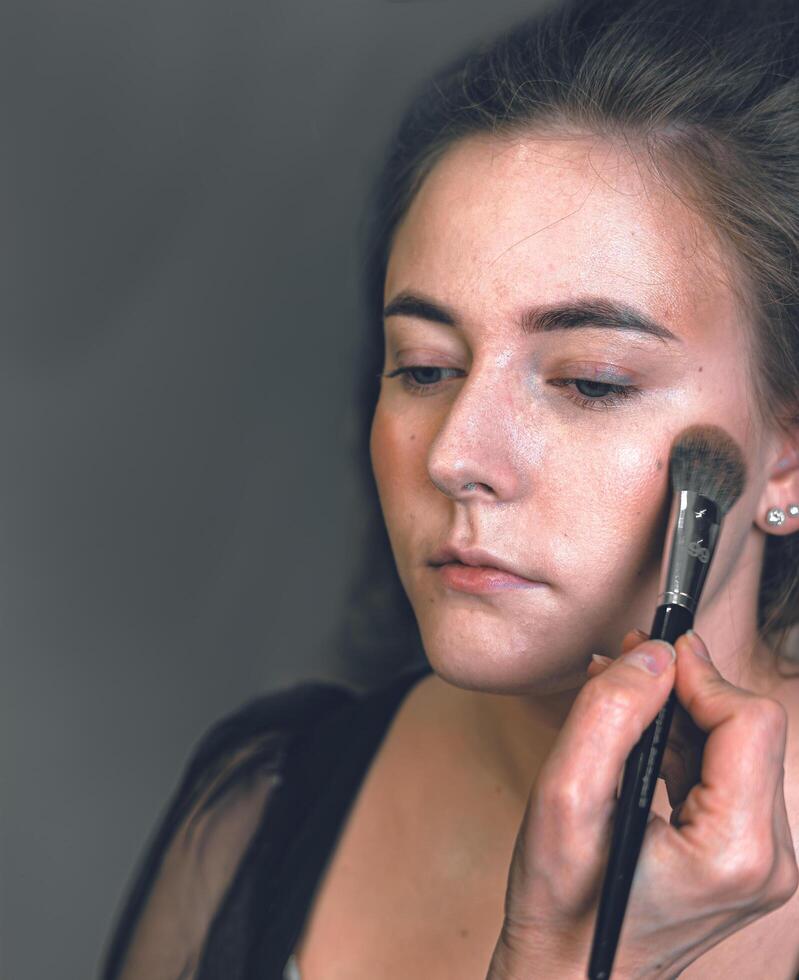 Perfect Lip Color Application on Youthful Model photo