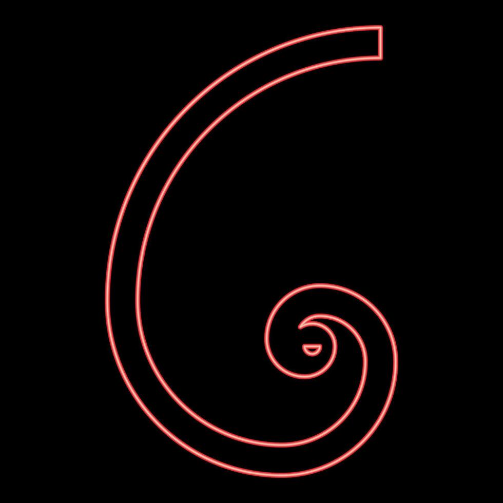 Neon golden ratio section Sacred geometry symbol ration proportions red color style vector