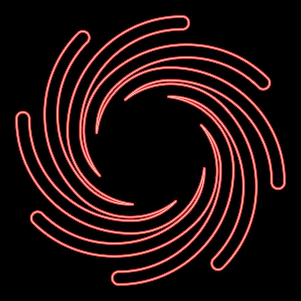 Neon gold spiral Sacred geometry symbol red color vector