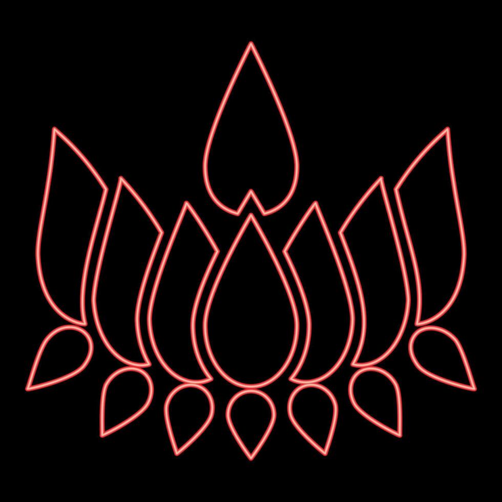 Neon ayyavazhi lotus carrying Naman symbol red color style vector