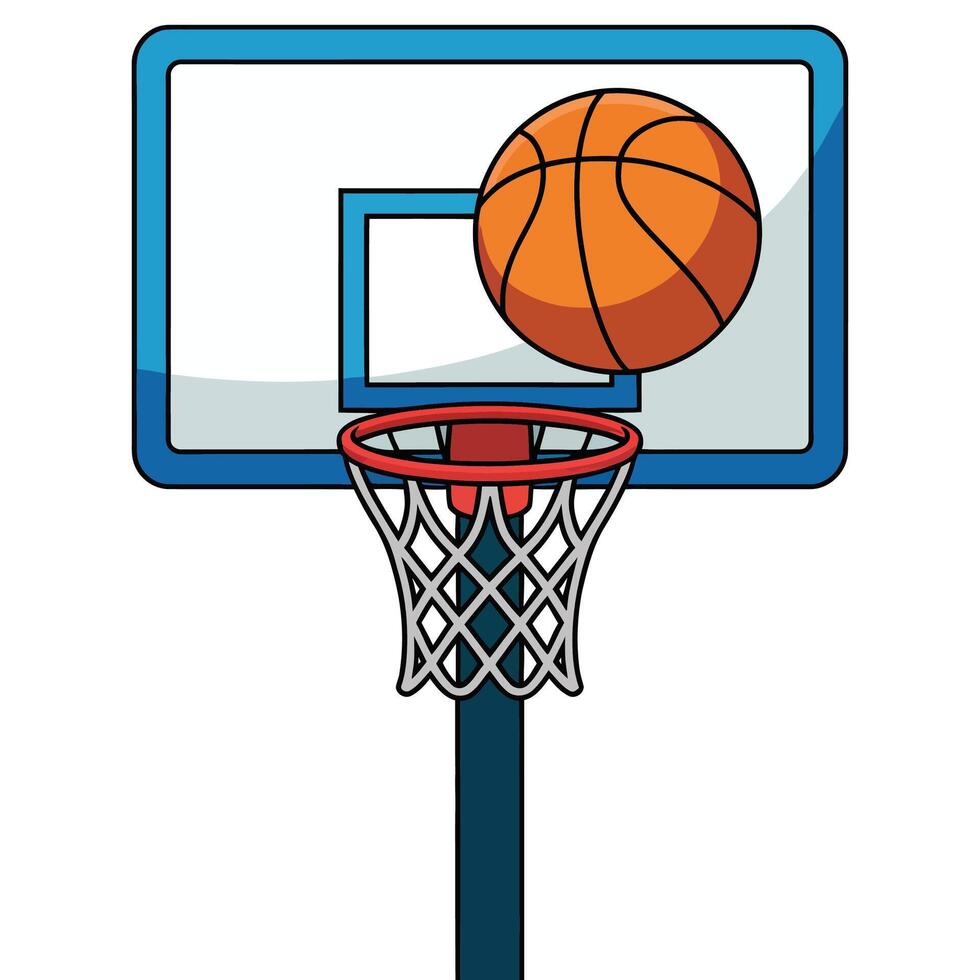 Basketball hoop and ball vector