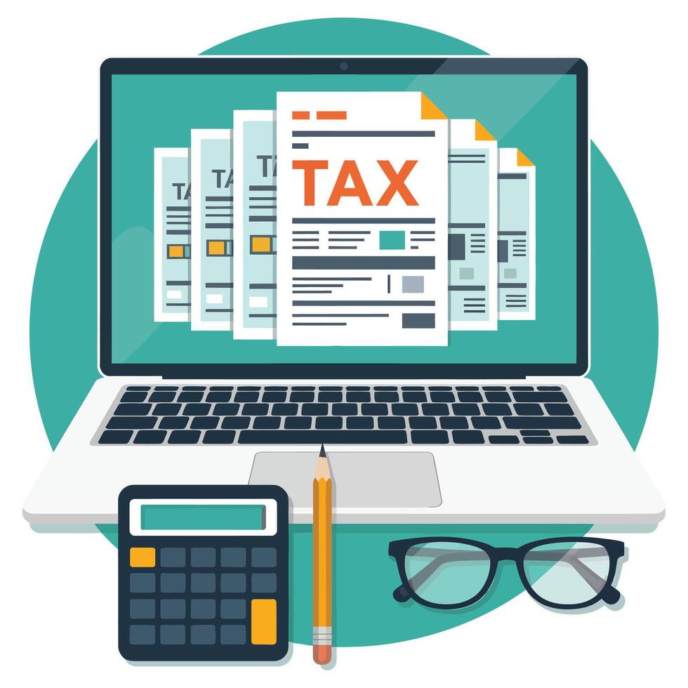 Modern Accounting Workspace Illustration vector