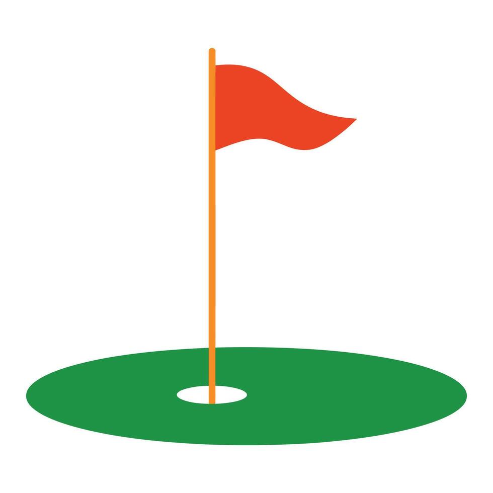 Golf flag on green hole vector
