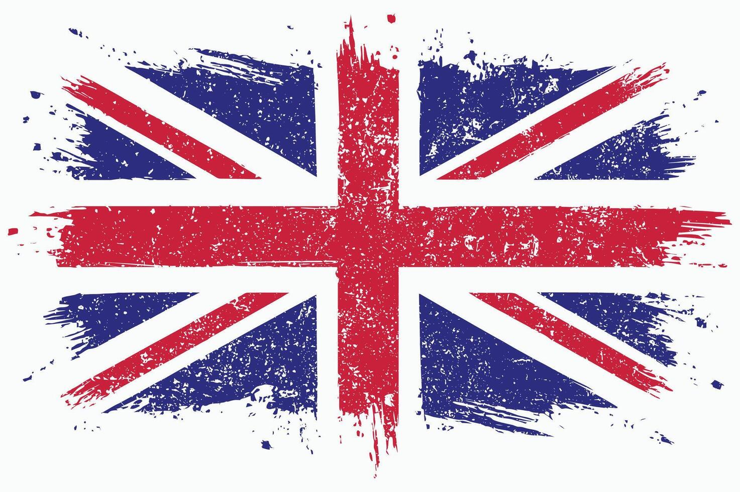 Grunge Style Union Jack Flag Illustration. Distressed United Kingdom Flag Art vector