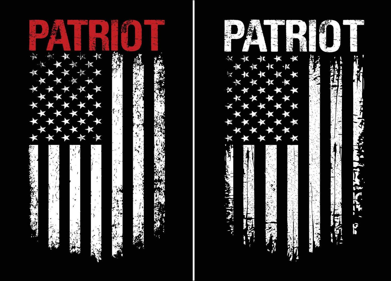 Distressed Vertical American Flag with Patriot Typography. Grunge USA Flag Design with Bold Patriot Text vector