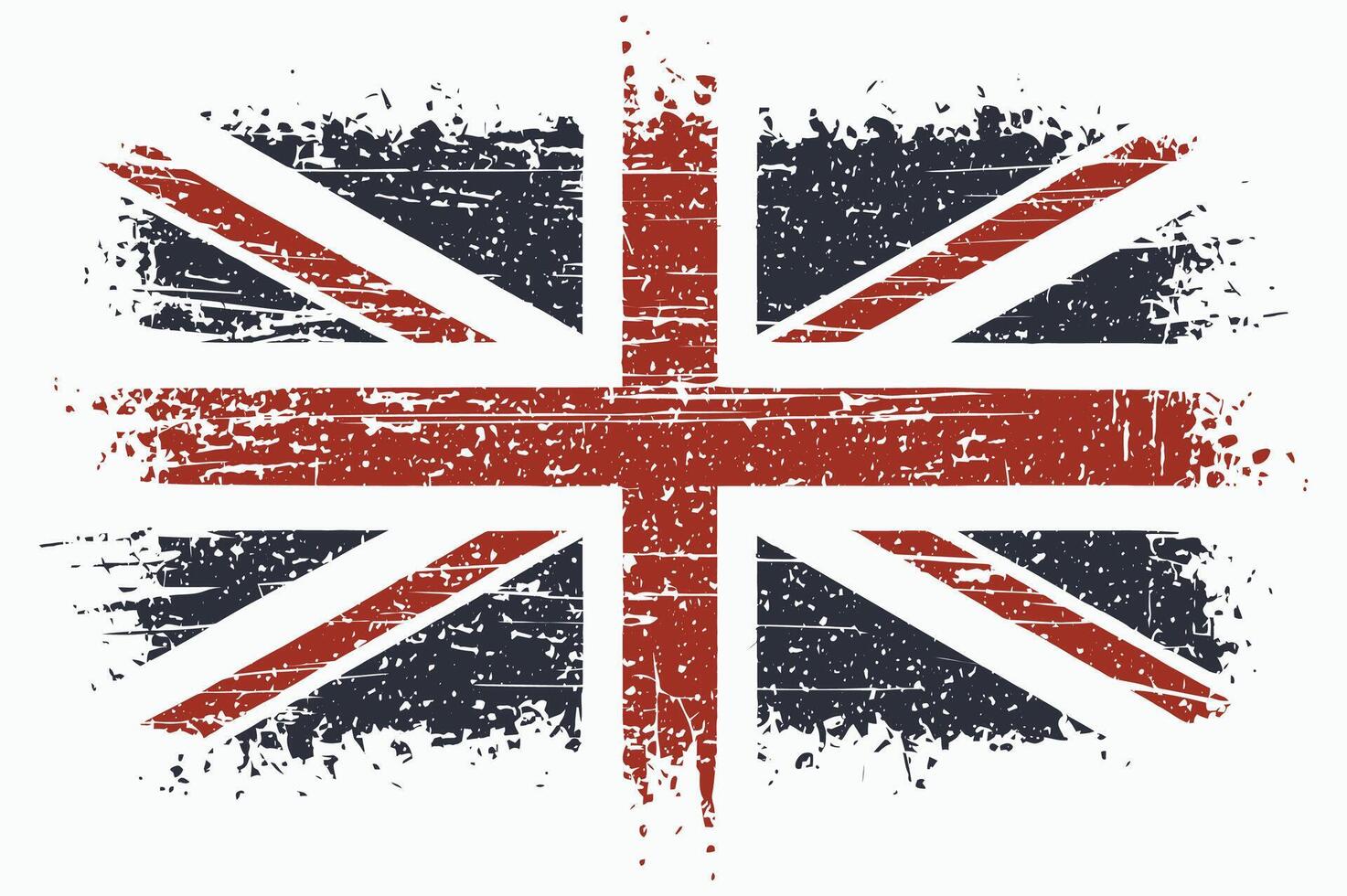 Vintage Grunge Union Jack Flag with Faded Colors. Distressed United Kingdom Flag in Retro Style vector