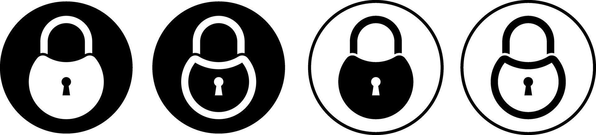lock and unlocked icons set. Password protected. padlock sign. Security shield symbols. Locked simple vector