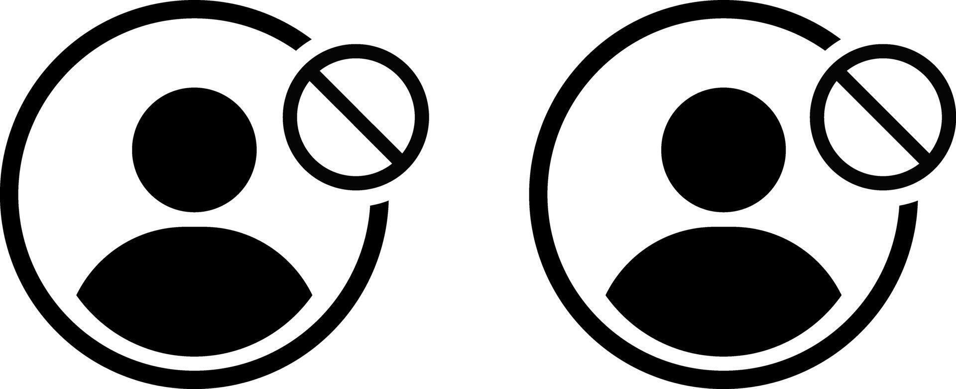 Block user icon. account disabled. indicating a disabled profile or account. Users disconnect icons. Simple networking symbol vector
