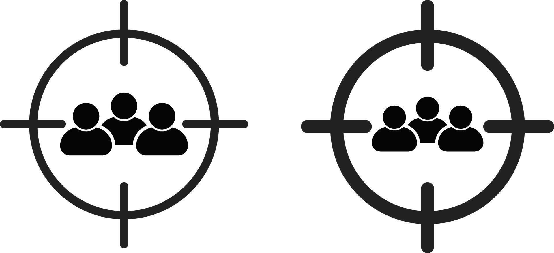 Target icon set. focus line icons. customer target icon. success targeting board. gun sight sign. Shooting marks signs vector