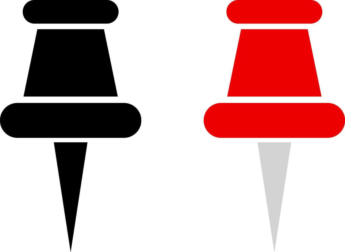 push pin icon. stationery office supplies. paper notice vector