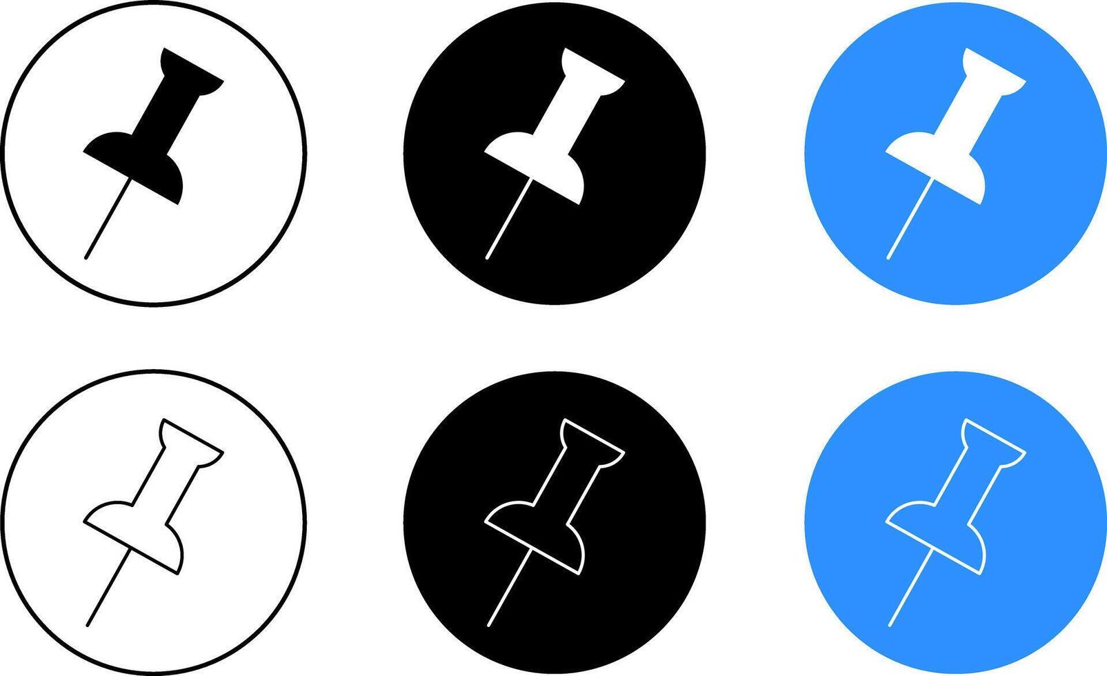 push pin icon set. stationery office supplies. papers notice. Modern map marker collection vector