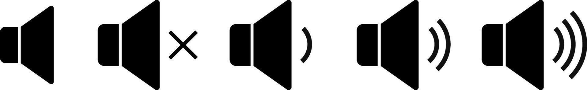 speaker icons set. Mute and unmute volume sound. Audio speaker. volume icons vector