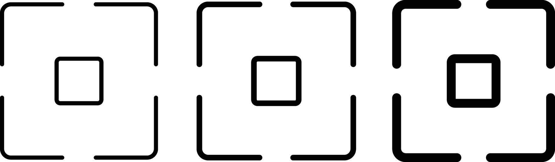 Capture icon set. snapshot capture photograph. Focusing frame. Sharpened capture symbol. Photo scan sign vector