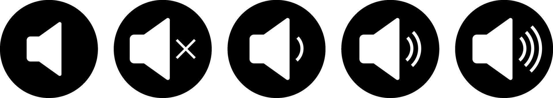speaker icons. Mute and unmute volume sound. Audio speaker. volume icons vector
