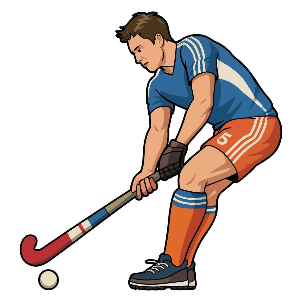 Field hockey player vector