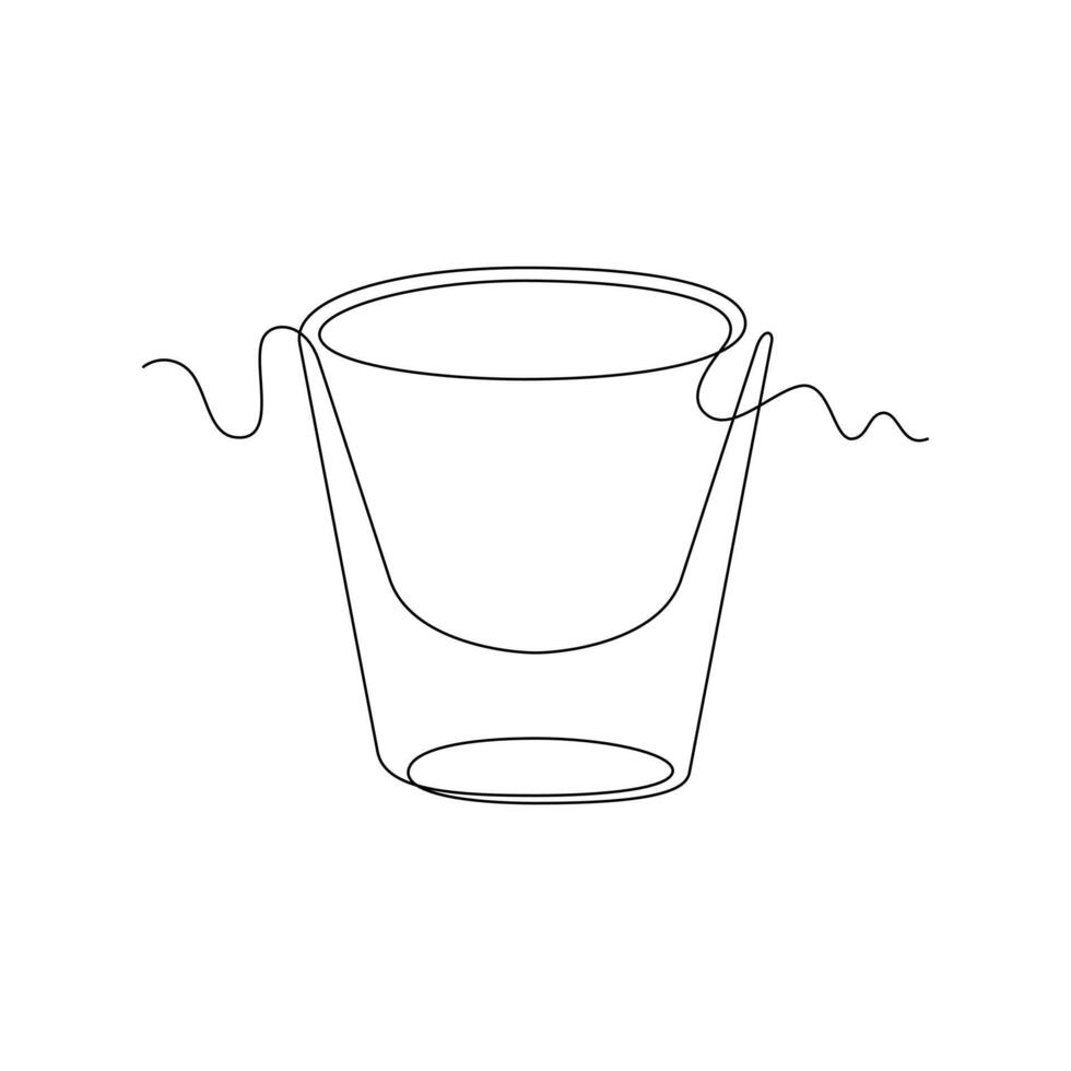 one line art Shot Glass Standard illustration. line art, one continuous line, simple, hand drawn and sketch style. for icons, symbols, signs or logos vector