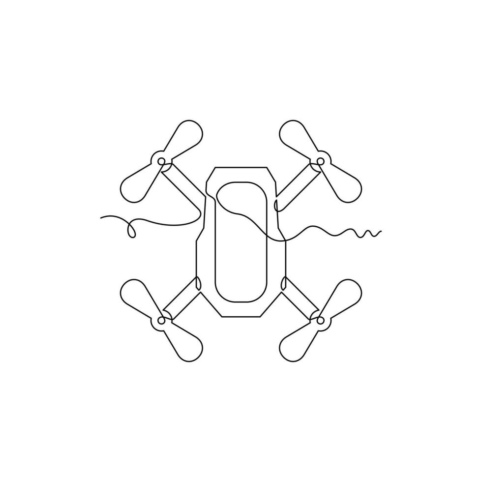one line art Drones illustration. line art, one continuous line, simple, hand drawn and sketch style. for icons, symbols, signs or logos vector