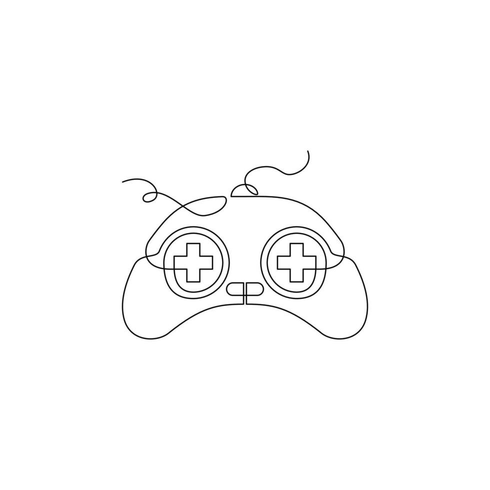 one line art Joystick illustration. line art, one continuous line, simple, hand drawn and sketch style. for icons, symbols, signs or logos vector