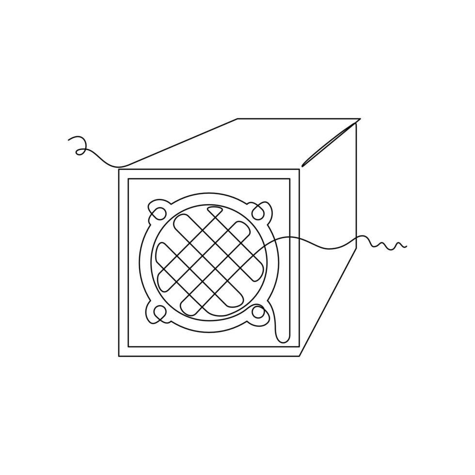 one line art sound system illustration. line art, one continuous line, simple, hand drawn and sketch style. for icons, symbols, signs or logos vector