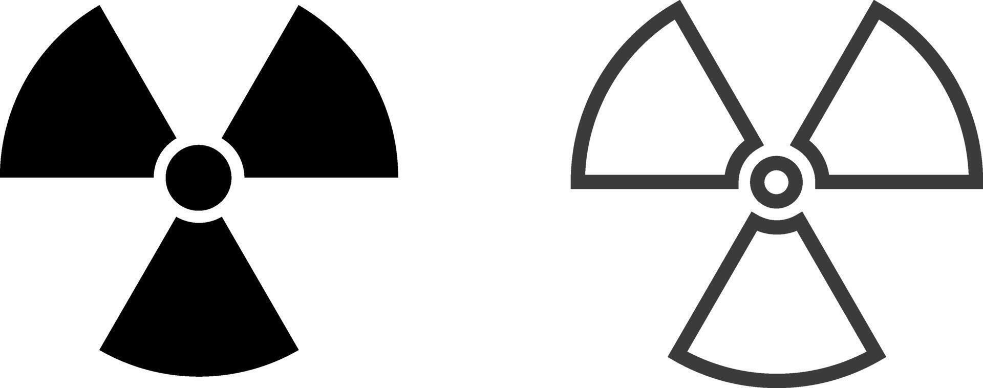 Radiation icon set. Radiology icon emblem. warning of dangerous radiation. nuclear power button icon vector