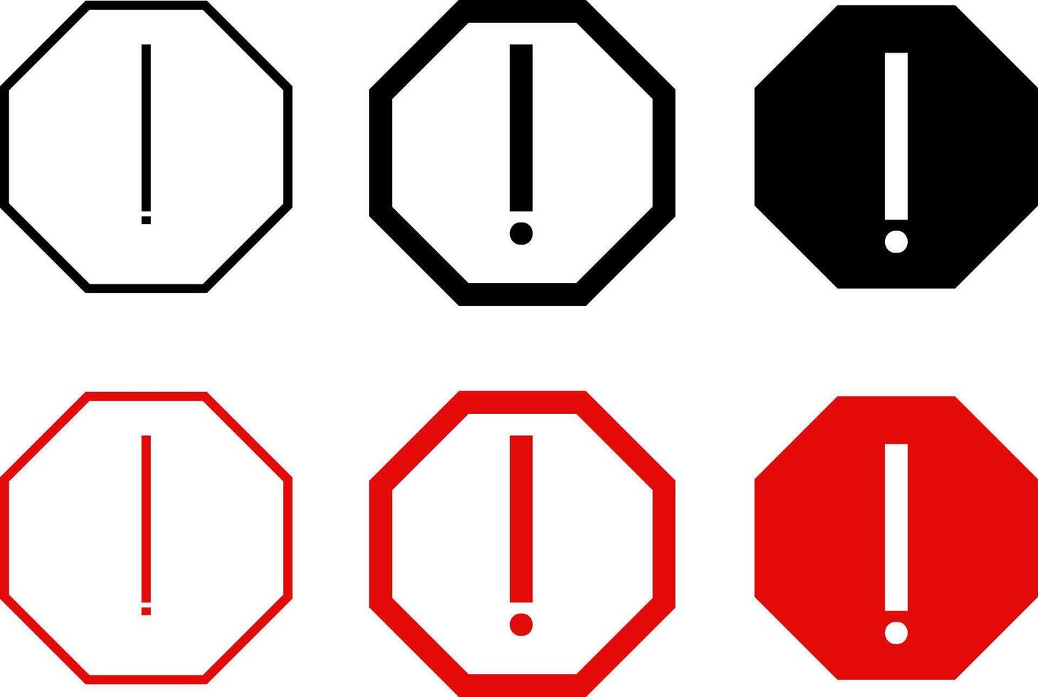 Warning icon set. Symbol danger. Attention caution sign. danger Exclamation mark signs vector