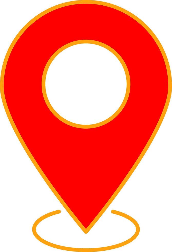 Red location icon. tapered bottom shape used in map apps. Map pin place marker. Position symbol. Point sign collection vector
