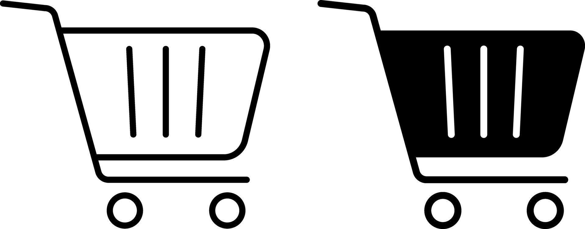 Shopping cart icon. Web store shop icons. Internet shops buy logo sign. Full and empty symbol. shop and sale vector