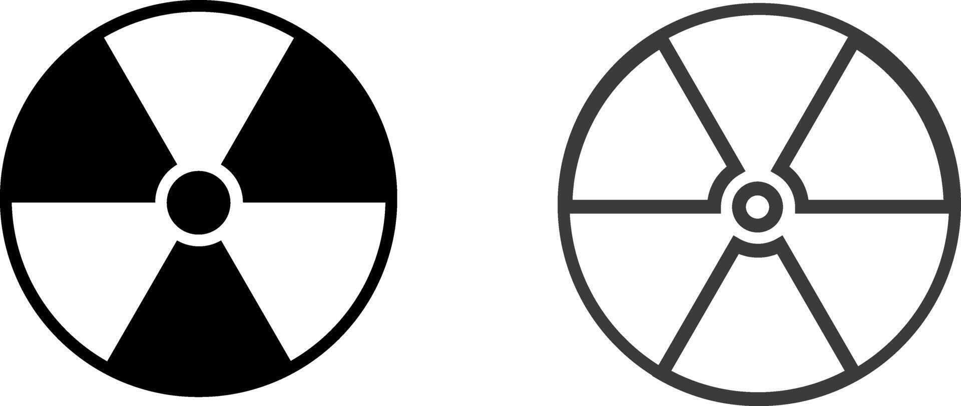 Radiation icon set. Radiology emblem. warning of dangerous radiation. nuclear power button icon vector