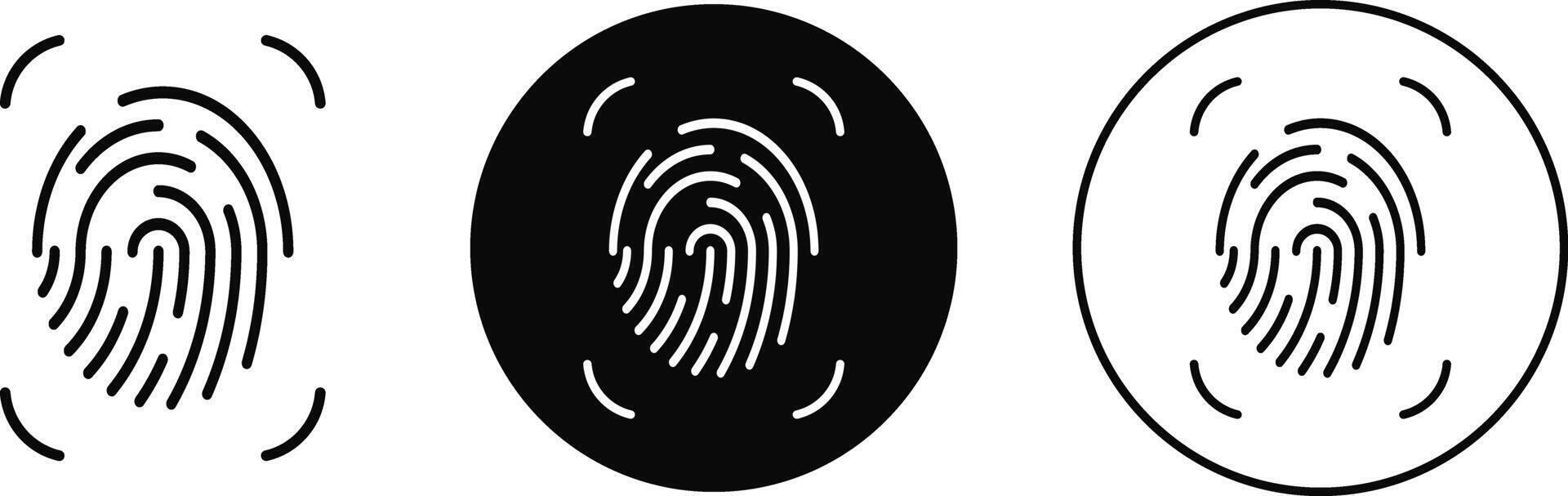 Fingerprint accepted approved icon set. scanning icon sign. accepted identity scans vector
