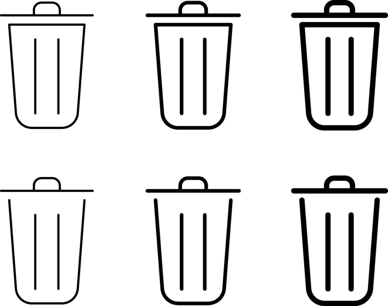 Delete icons set. recycle bin icon. trash sign. Basket or remove symbol. recycle bin icon vector