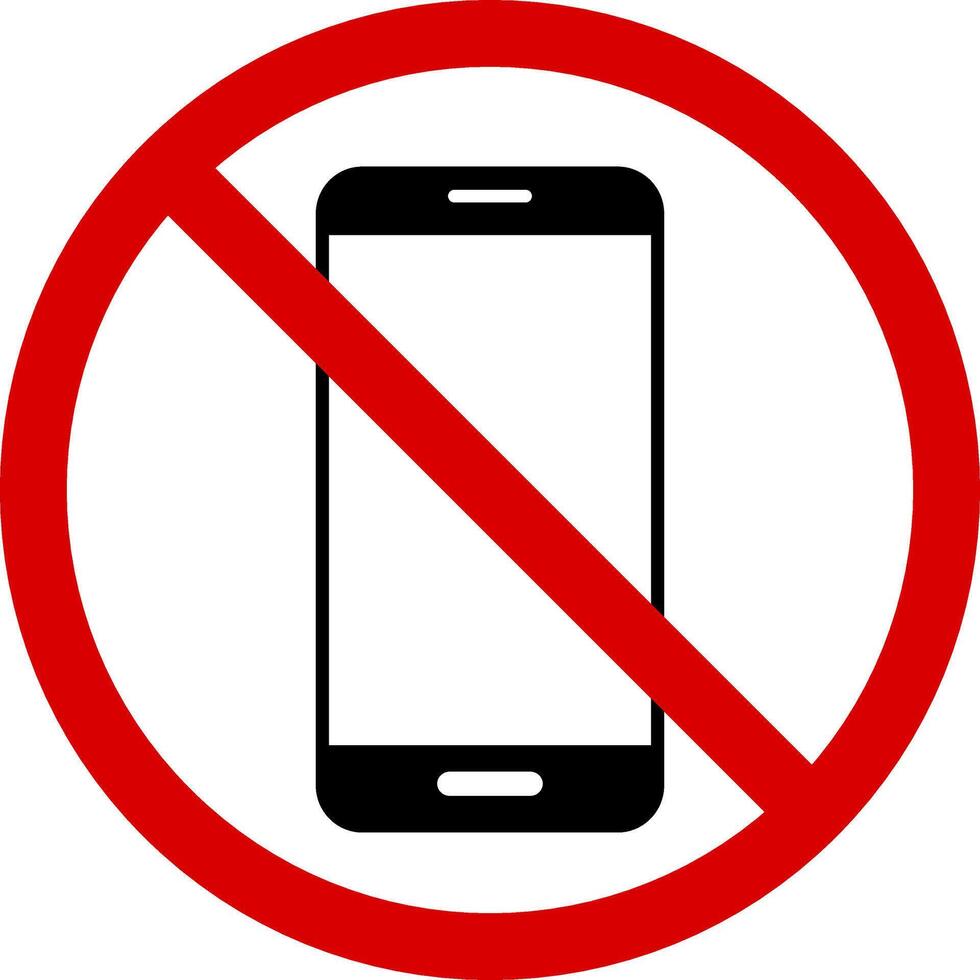 No phone icon set. Warning sign no phone. Turn off phone icon symbol vector