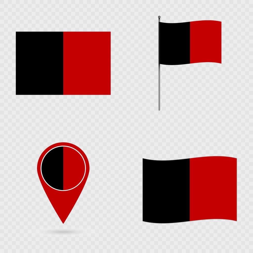 Aosta Valley Flag Set, Region of Italy. vector