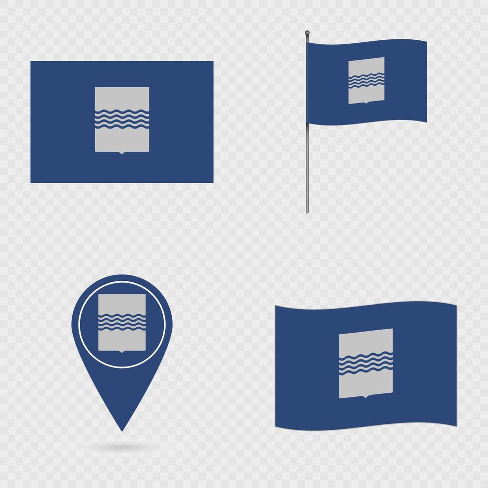 Basilicata Flag Set, Region of Italy. vector