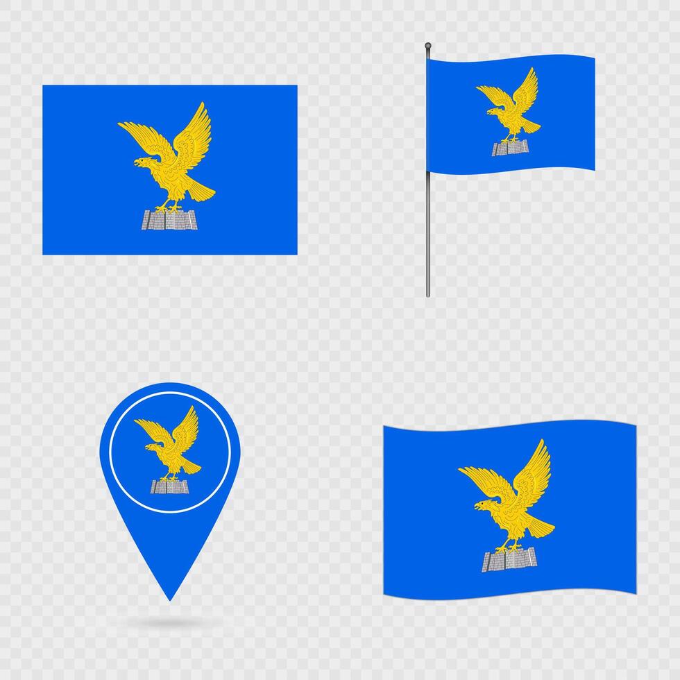 Friuli Venezia Giulia Flag Set, Region of Italy. vector
