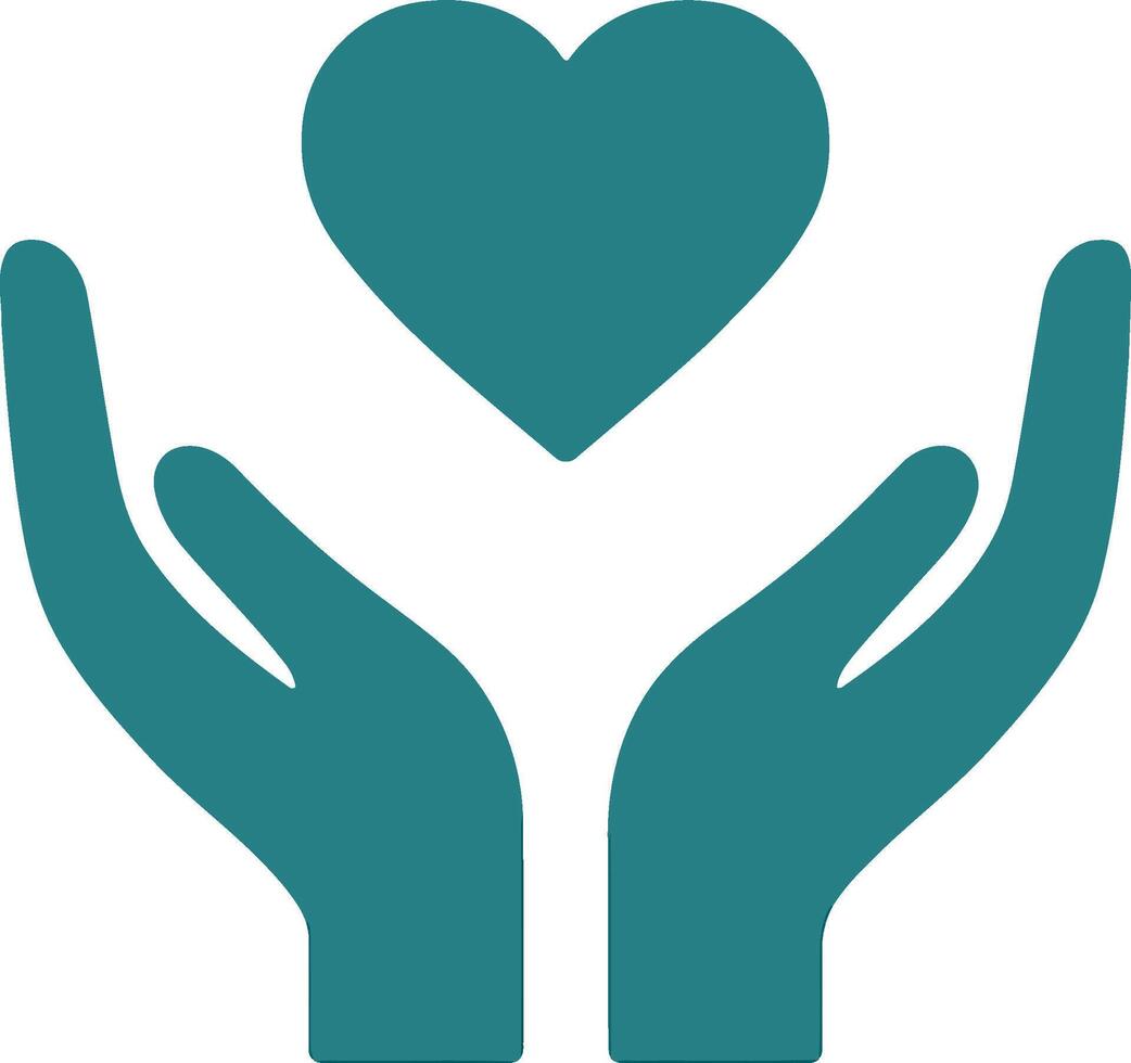 Minimalist Hand Holding Heart Icon Cupped Hands with Floating Heart Symbol vector