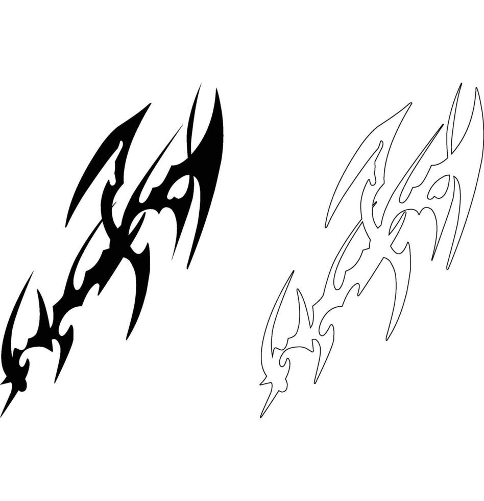 tribal tattoos, ornament shapes, tribal design sign symbols black vector