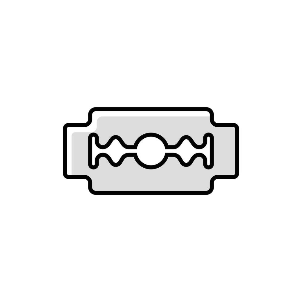 Blade Edge Razor Filled Icon - Barbershop Icon Design Illustration. vector