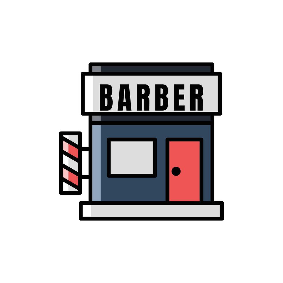 Barbershop Store Filled Icon - Barbershop Icon Design Illustration vector