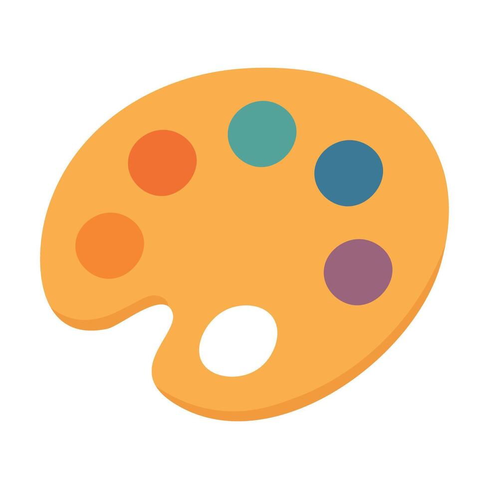 Flat illustration of a simple cartoon-style color palette with bright paint spots. Artistic tool isolated on white background. vector