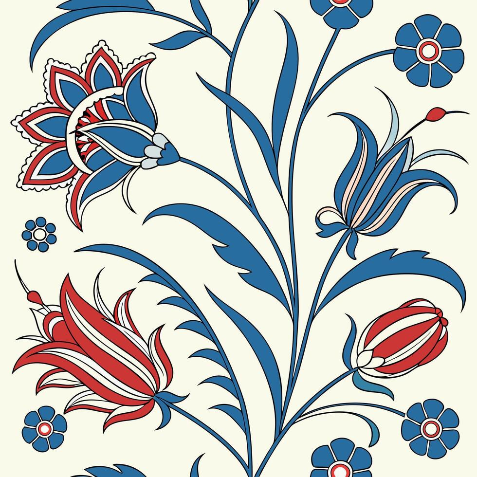 Seamless kilim pattern traditional Turkish motifs symmetrical geometric art vector