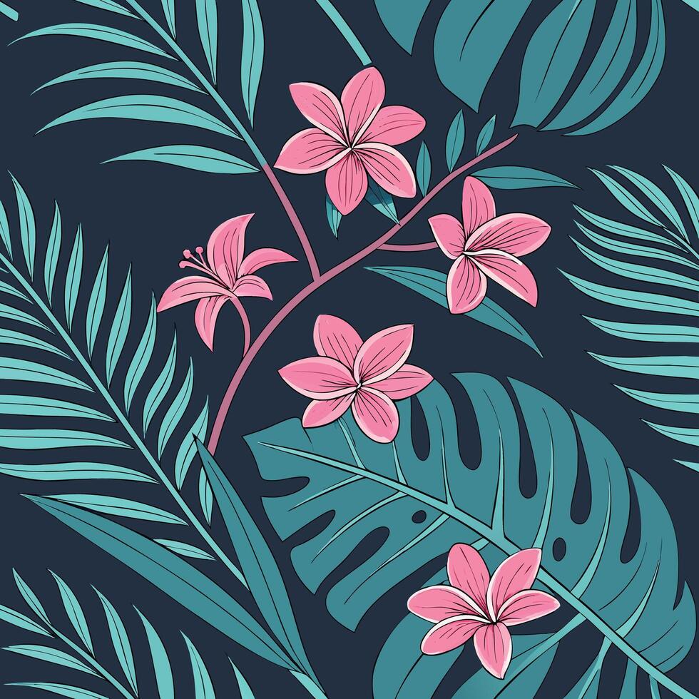 Luxurious Dark Tropical Seamless Pattern for Fashion and Wallpaper Design vector
