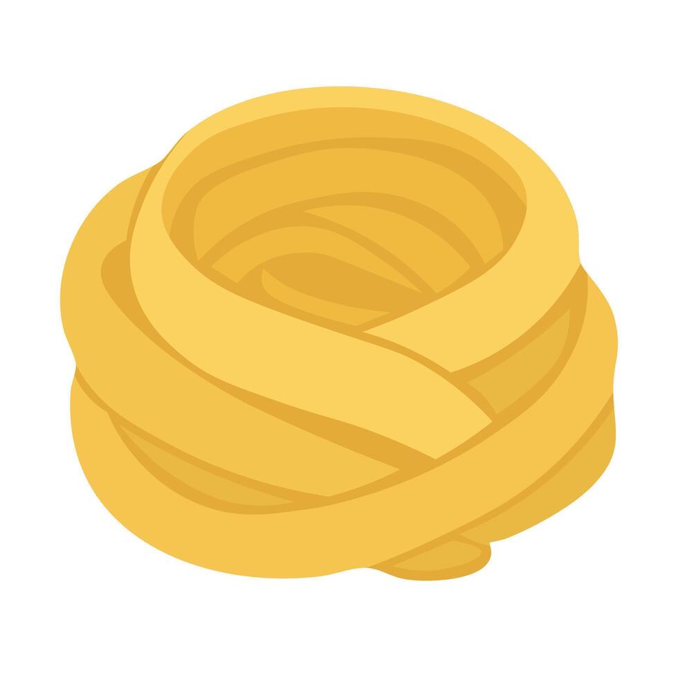 Cartoon of Italian pasta nest. Cute flat illustration of exquisite and delicious food. vector