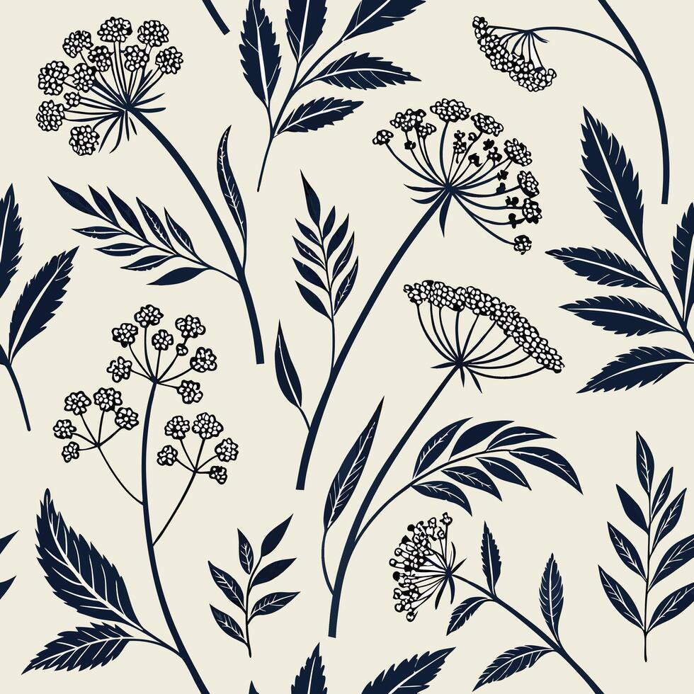 Seamless Modern Floral Botanical Pattern Design vector