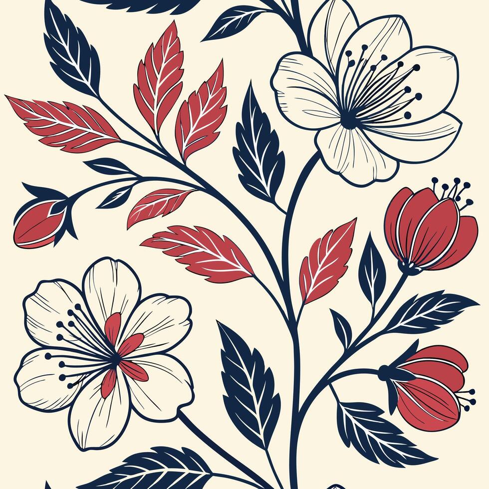Sweet Colorful Seamless Floral Design for Print and Decor vector