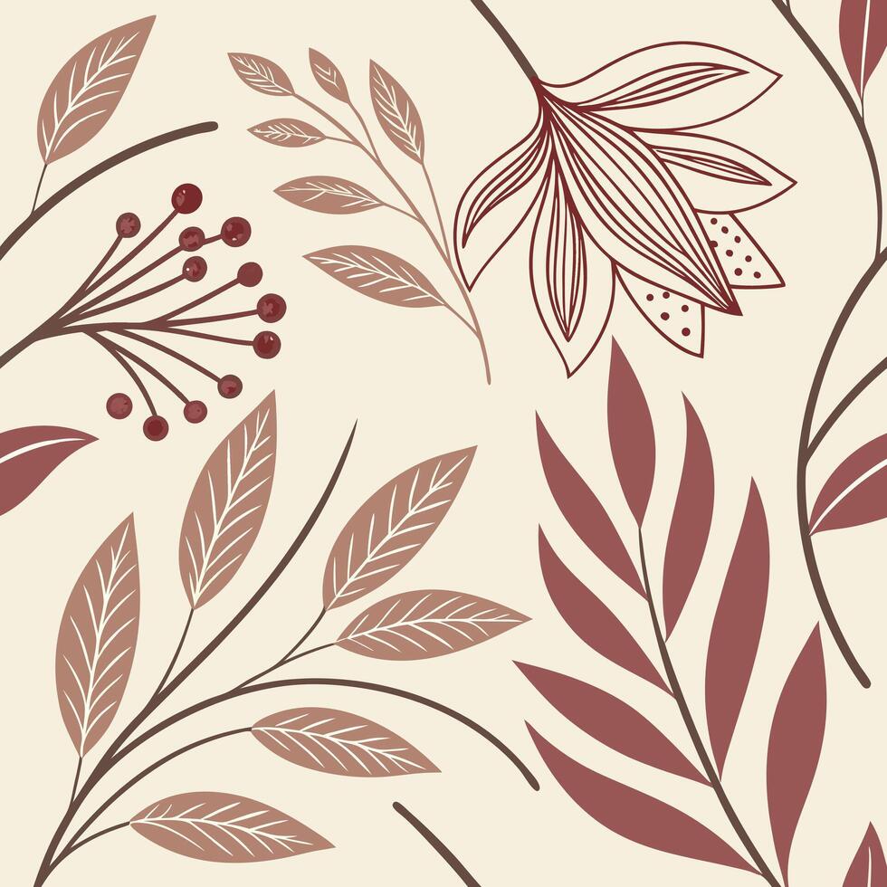 Delicate Watercolor Wreaths Seamless Abstract Wall Pattern Floral Leafy Sprigs Soft Paint Texture Modern Decor Digital Background vector