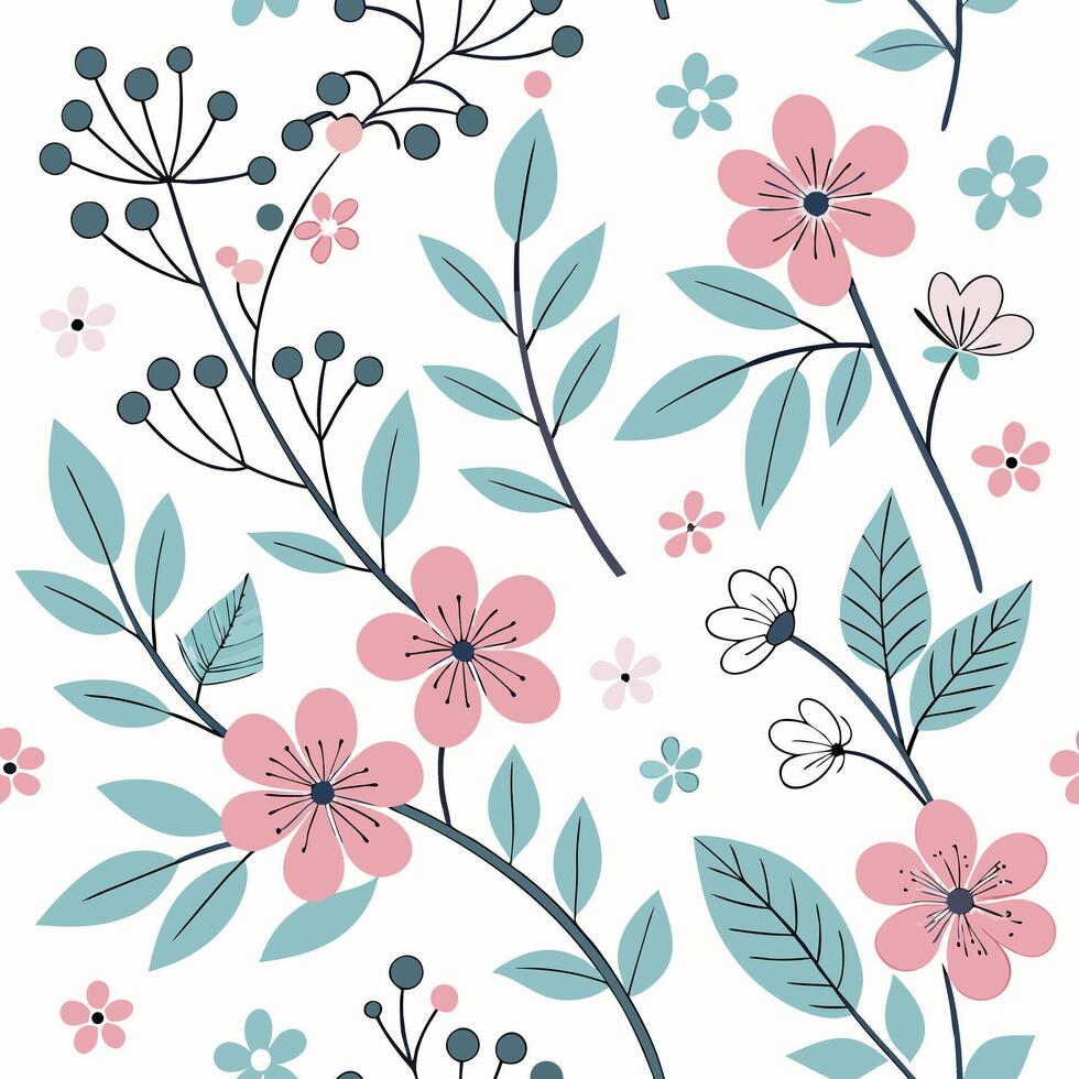 Candy Colored Flower Pattern for Surface and Textile Design vector