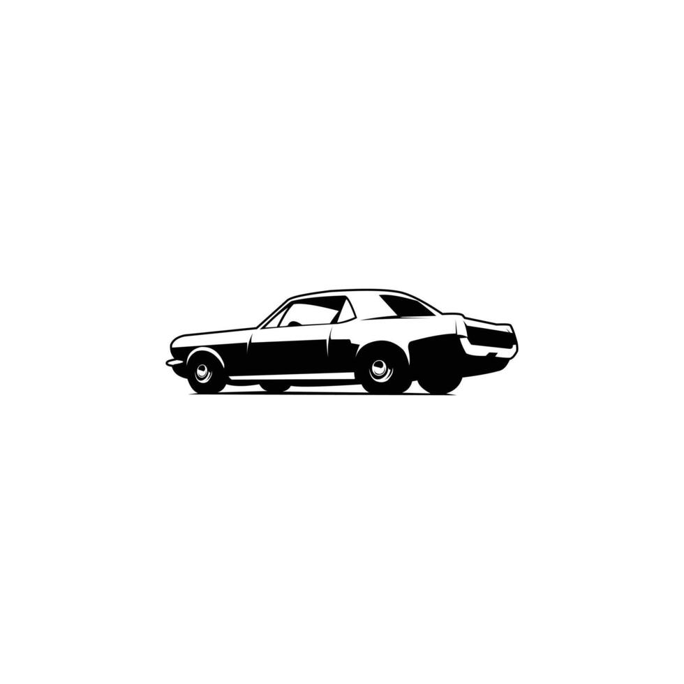 vintage car silhouette . isolated white background side view best for badge, emblem and sticker design. vector