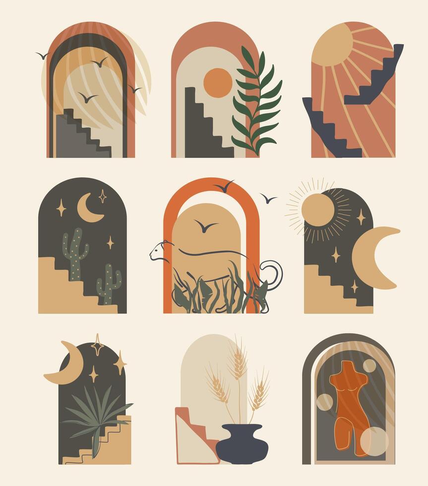 Set of hand drawn various shapes and objects vector